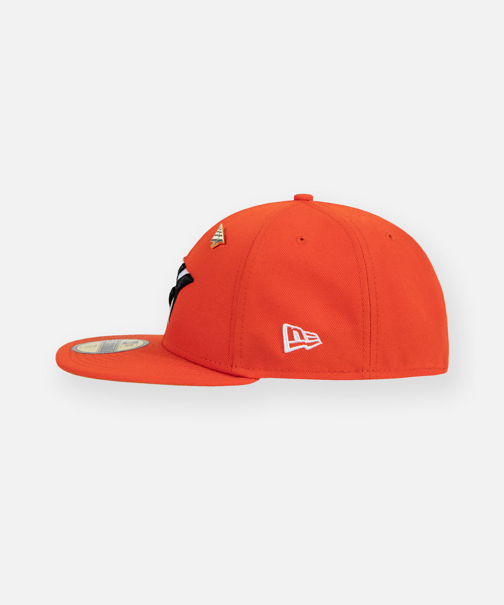 Miami Marlins BAYCIK Black-Orange Fitted Hat by New Era