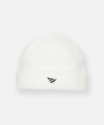 CUSTOM_ALT_TEXT: Paper Planes Wharfman Beanie, color White.