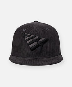 CUSTOM_ALT_TEXT: Paper Planes Corduroy Crown 59Fifty Fitted Hat, color Graphite.