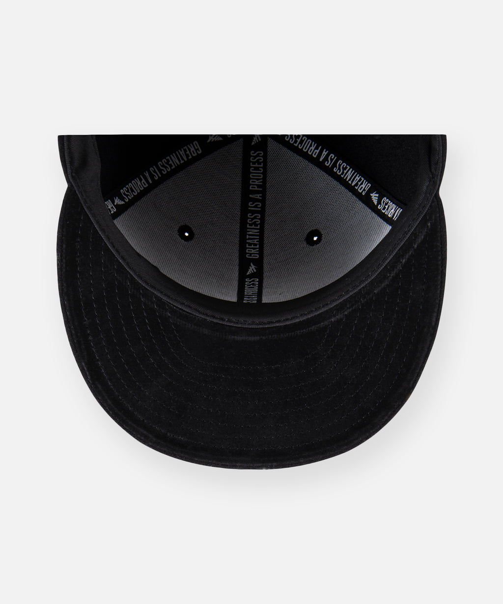 Paper Planes Wool Melton Crown 9Fifty Leather Strapback - Black