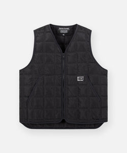 CUSTOM_ALT_TEXT: Paper Planes All-Purpose Quilted Vest, color Black.