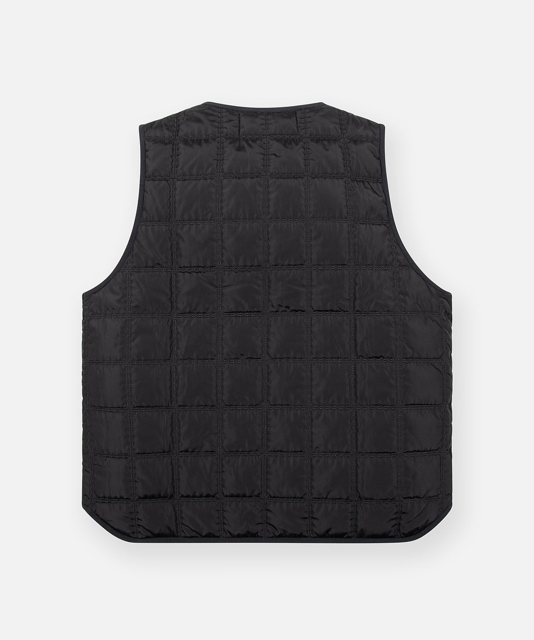 CUSTOM_ALT_TEXT: Back of Paper Planes All-Purpose Quilted Vest, color Black.