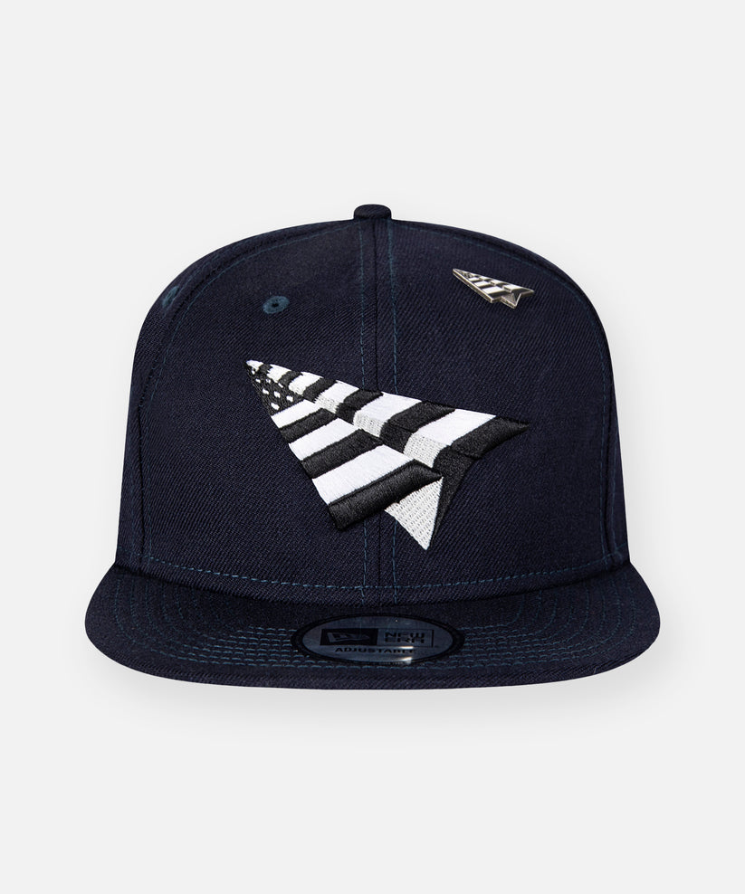 Navy Boy Crown Old School Snapback Hat