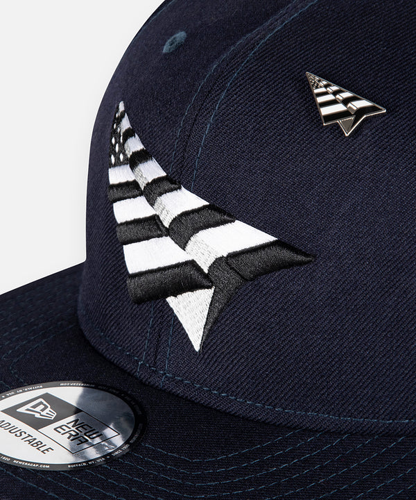 Navy Boy Crown Old School Snapback Hat