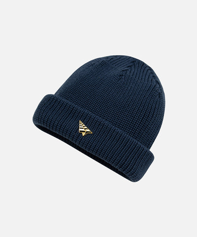 CUSTOM_ALT_TEXT: Alternate view of Paper Planes Wharfman Beanie, color Navy.