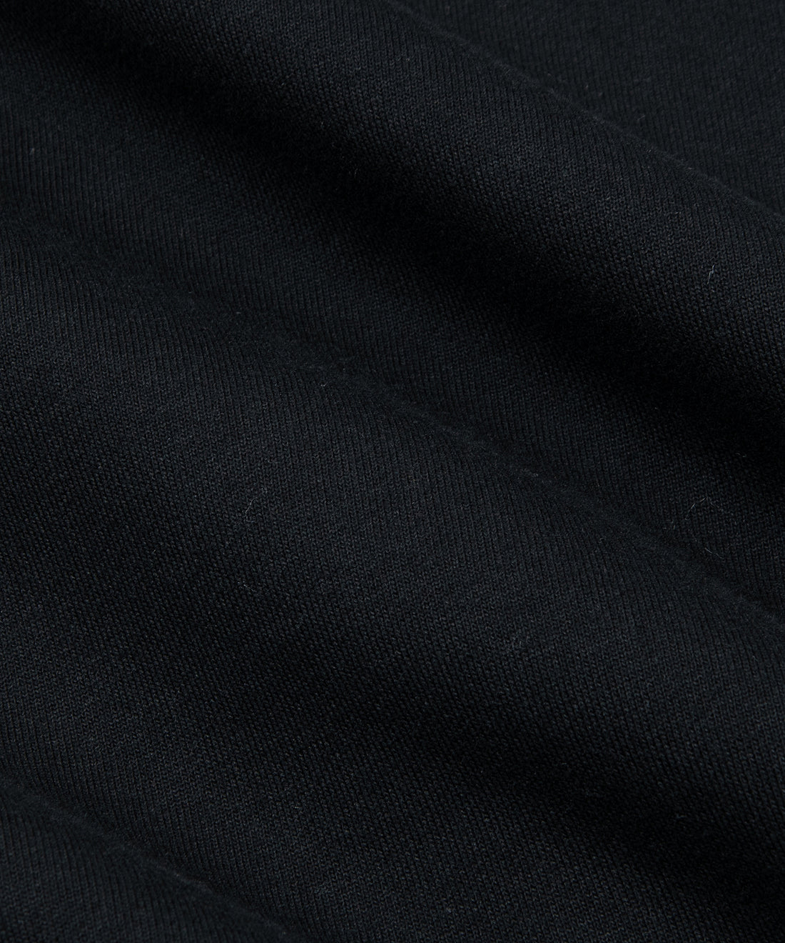 CUSTOM_ALT_TEXT: Closeup of French terry fabric on Paper Planes Mantra Hoodie, color Black.