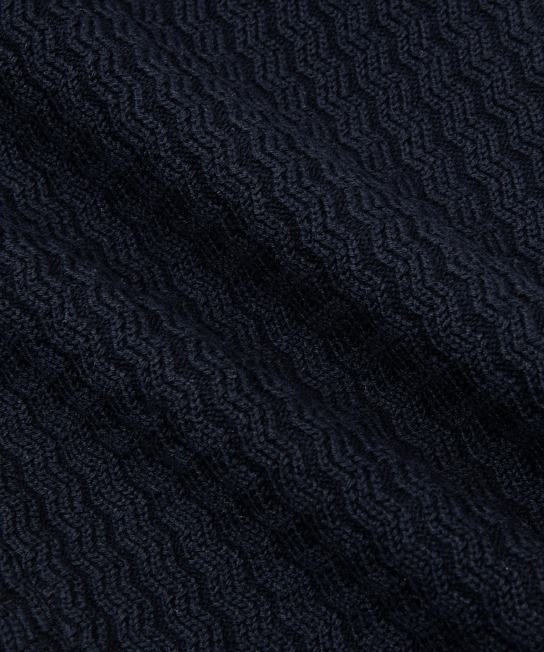 CUSTOM_ALT_TEXT: Closeup of racked rib stitch on Paper Planes Racked Rib Sweater Pant, color Parisian Night.