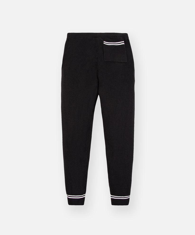 CUSTOM_ALT_TEXT: Back of Paper Planes Sweater Track Jogger, color Black.