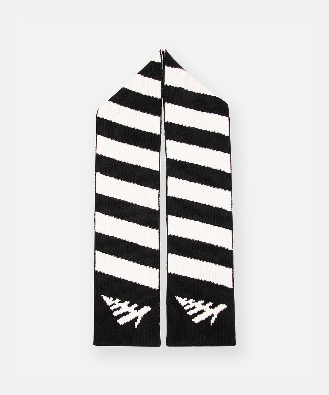 CUSTOM_ALT_TEXT: Paper Planes Stripe Scarf, color Black.