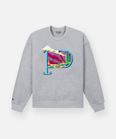 Landscape Embroidery Crewneck