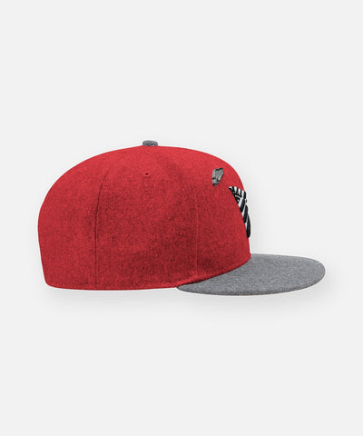 Crimson Wool Melton Two Tone Crown 9FIFTY Snapback Hat