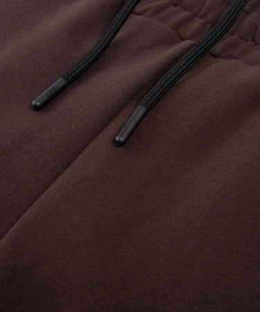 CUSTOM_ALT_TEXT:Drawcord on Paper Planes Women’s Brushed Surface Fleece Sweatpant color Coffee.