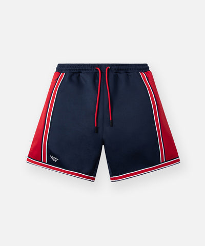 CUSTOM_ALT_TEXT: Paper Planes Basketball Short color Midnight.