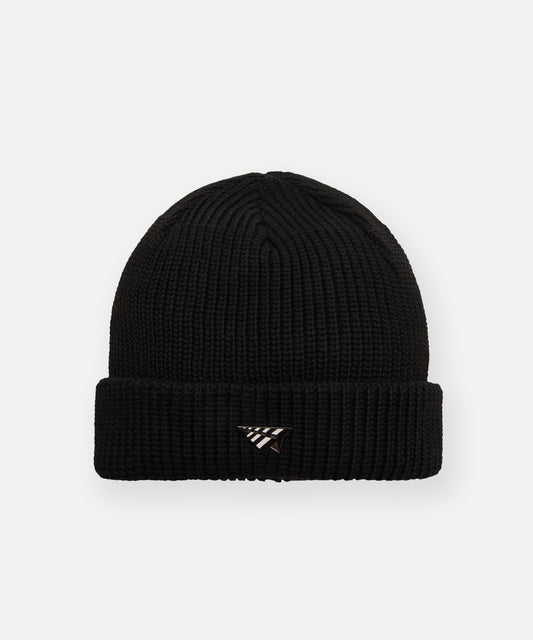 CUSTOM_ALT_TEXT: Paper Planes Wharfman Beanie, color Black.