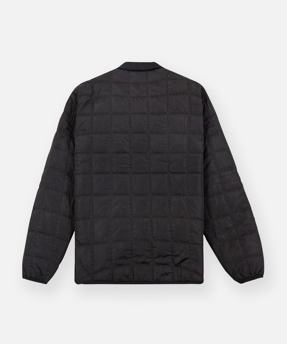 CUSTOM_ALT_TEXT: Back of Paper Planes Quilted Shirt Jacket, color Black.