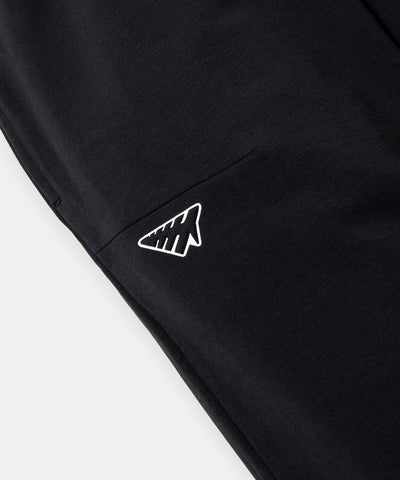 CUSTOM_ALT_TEXT: 3-D molded plane logo on Paper Planes Solid Jogger, color Black.