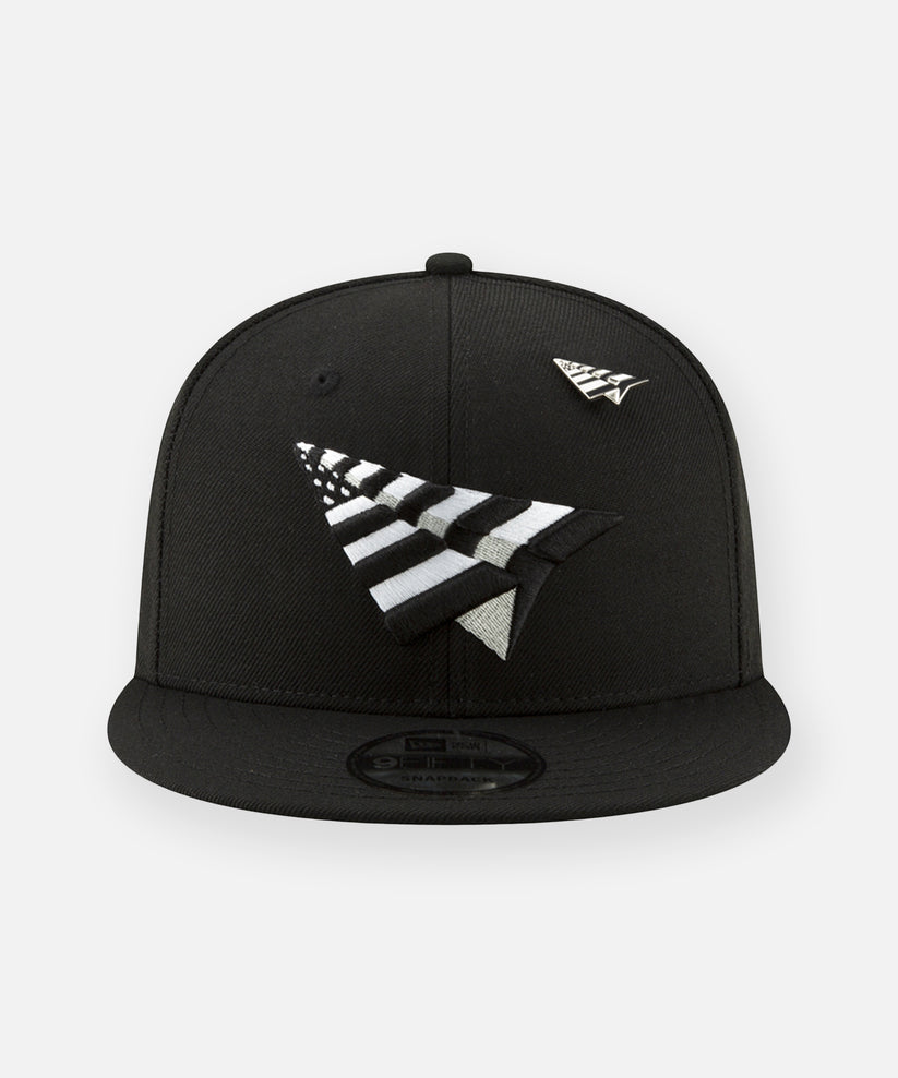 CUSTOM_ALT_TEXT: Paper Planes The Original Crown 9Fifty Snapback Hat with Black Undervisor.