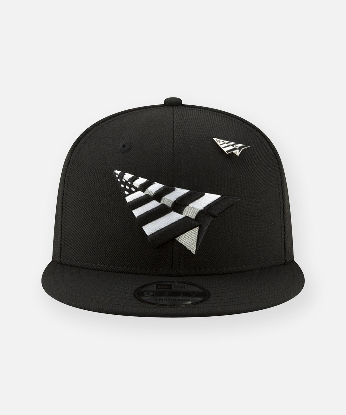 CUSTOM_ALT_TEXT: Paper Planes The Original Crown 9Fifty Snapback Hat with Green Undervisor.